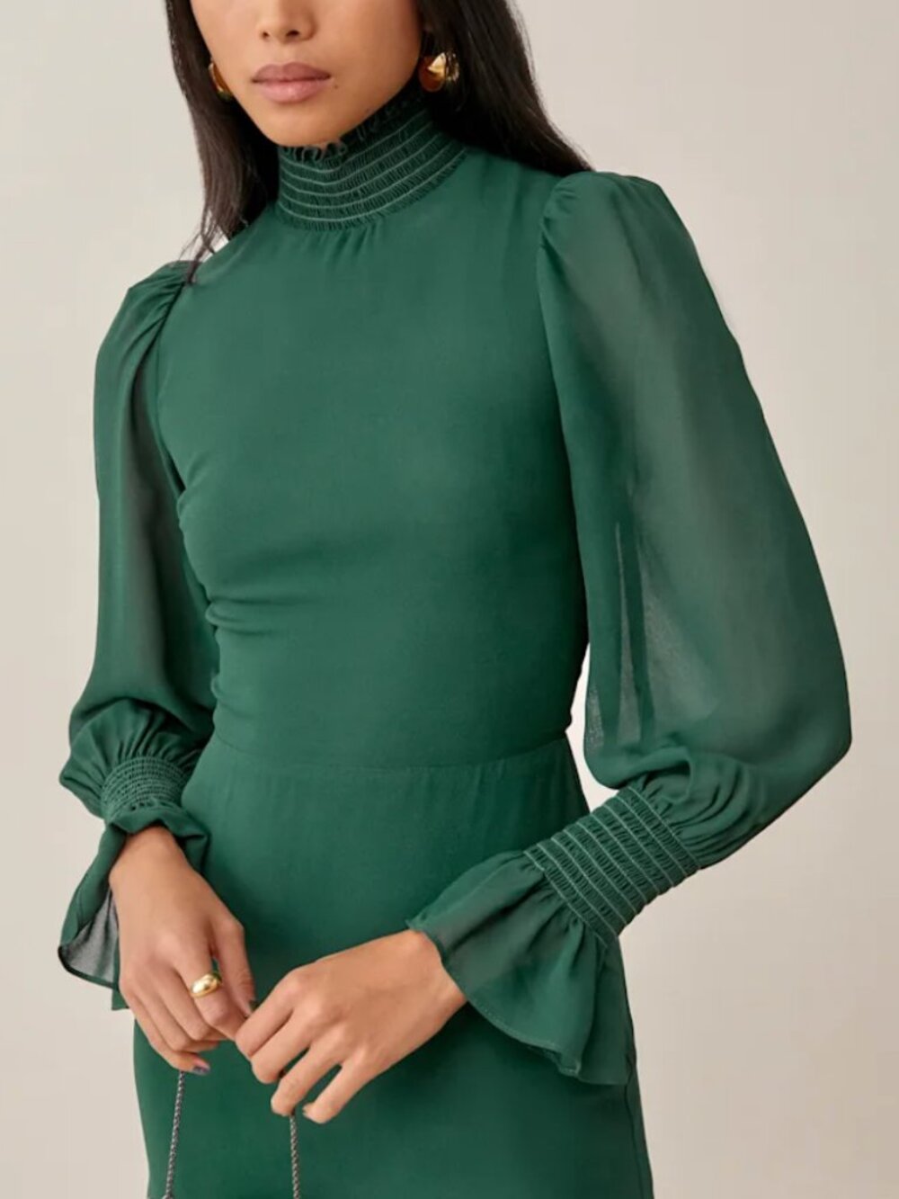 Reformation Archie Dress Emerald - Size 6
